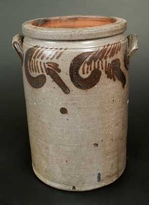 Three-Gallon S. BELL & SON / STRASBURG Manganese-Decorated Crock