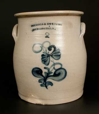 2 Gal. NICHOLS & BOYNTON / BURLINGTON, VT Stoneware Jar