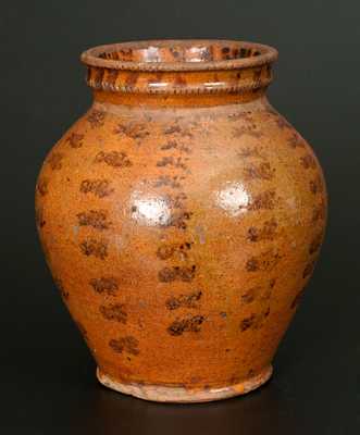 Redware Jar with Manganese Sponging