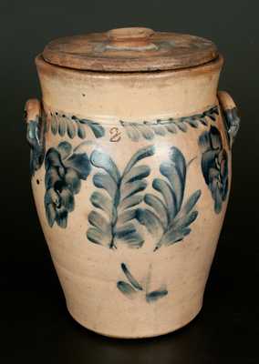 2 Gal. Stoneware Crock with Floral Decoration att. Richard Remmey, Philadelphia, PA