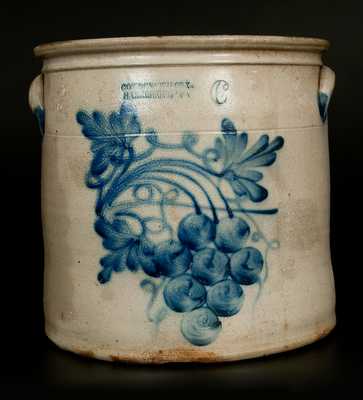 COWDEN & WILCOX / HARRISBURG, PA 6 Gal. Stoneware Grapes Crock