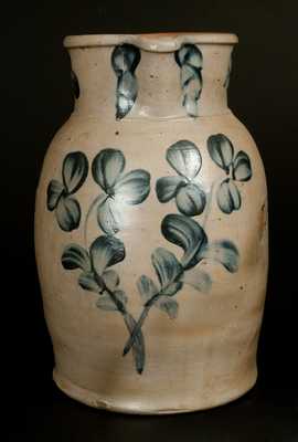 2 Gal. Baltimore Stoneware Pitcher with Brushed Floral Decoration
