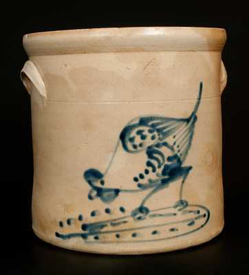 4 Gal. Stoneware Crock with Chicken Pecking Corn Decoration