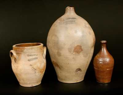 Lot of Three: GOODWIN & WEBSTER (Hartford, CT) Stoneware Vessels incl. Bottle, Jug and Jar