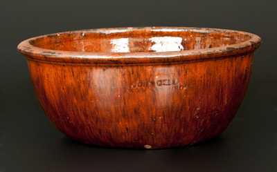 JOHN BELL / WAYNESBORO Redware Bowl with Manganese Streaks