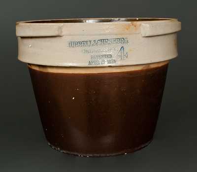 Rare HUBBELL & CHESEBRO / GEDDES, N.Y. Four-Gallon Stoneware Flowerpot