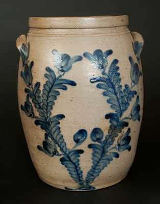 4 Gal. Stoneware Crock with Profuse Tulip Decoration, Baltimore, circa 1860