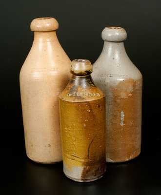 Lot of Three: Stoneware Advertising Bottles