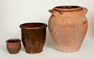 Lot of Three: Redware Jars with Tennessee Provenance
