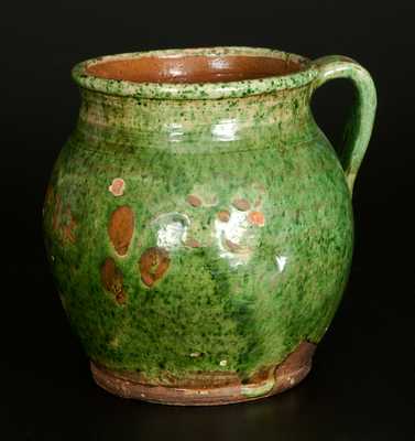 Redware Jar with Copper and Lead-Oxide Glaze Dated 1837 in Heart