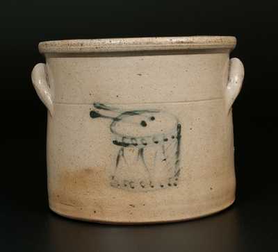 Rare Stoneware Crock w/ Drum Decoration att. MacQuoid Pottery, New York, NY