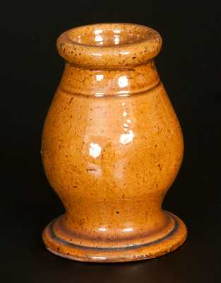 Rare Glazed Redware Vase-Form Whistle, American, probably PA origin, 19th century