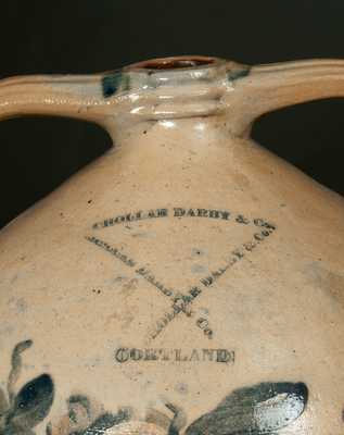 Rare Diminutive CHOLLAR, DARBY & CO. (Cortland, NY) Stoneware Open-Handled Water Cooler