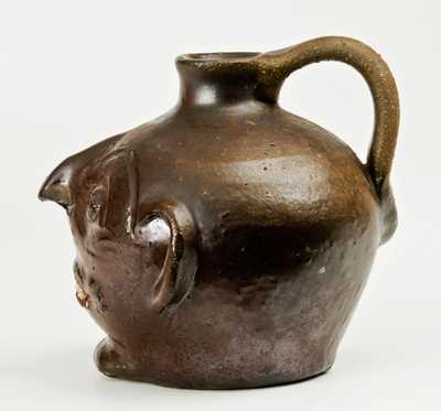 Very Rare Stoneware Face Jug, South Carolina, circa 1950