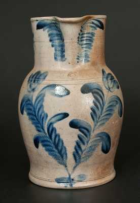 2 Gal. Stoneware Pitcher with Tulip Decoration att. Richard Remmey, Philadelphia, PA