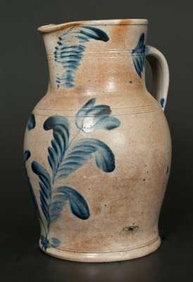 2 Gal. Stoneware Pitcher with Tulip Decoration att. Richard Remmey, Philadelphia, PA