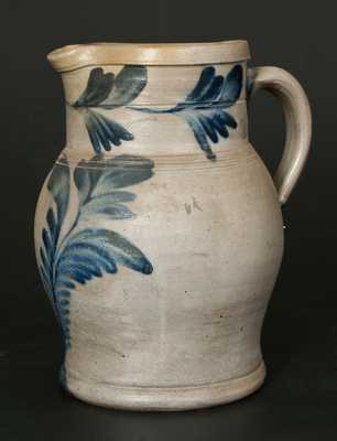 R.C.R / PHILA Stoneware Pitcher w/ Tulip Decoration (Richard Remmey, Philadelphia)