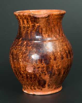 Redware Pitcher with Profuse Manganese Sponging