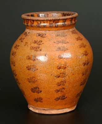 Redware Jar with Manganese Sponging