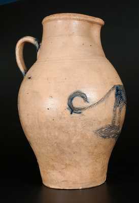 Exceedingly Rare & Important Manhattan Stoneware Lion Pitcher