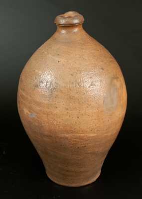 Rare PAUL:CUSHMAN 2 Gal. Ovoid Stoneware Jug, Albany, c1815