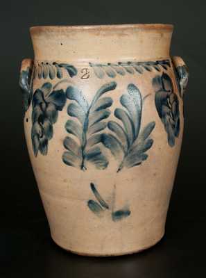 2 Gal. Stoneware Crock with Floral Decoration att. Richard Remmey, Philadelphia, PA