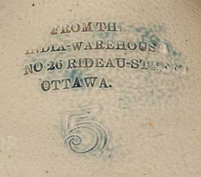 Lot of Four: Rare Canadian Stoneware Pieces incl. ST. ROCH, OTTAWA, ST. JOHNS CE, and CORNWALL, ONT