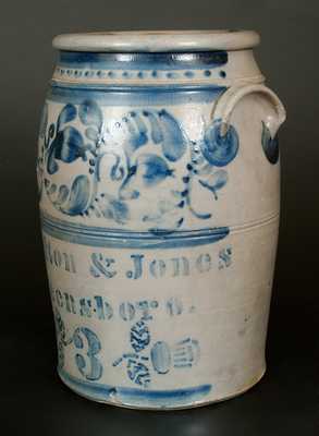 Three-Gallon Hamilton & Jones / Greensboro, PA Stoneware Crock