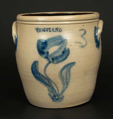3 Gal. CORTLAND Stoneware Crock with Floral Decoration