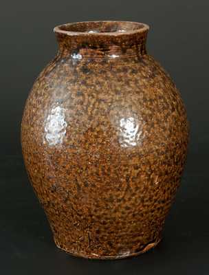 Rare J. S. NASH, Marion County, Texas Alkaline-Glazed Stoneware Jar