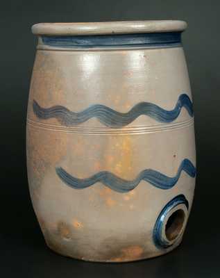 Very Rare Western PA Stoneware Water Cooler with Striped Decoration