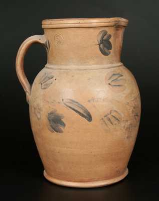 Pennsylvania Stoneware Pitcher with Brushed Floral Decoration