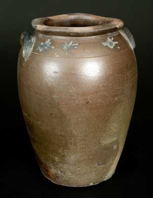 Unusual Stoneware Crock w/ Cobalt Star, Ohio River Valley