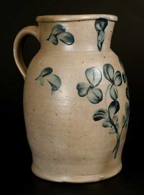 2 Gal. Baltimore Stoneware Pitcher with Brushed Floral Decoration