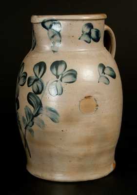 2 Gal. Baltimore Stoneware Pitcher with Brushed Floral Decoration