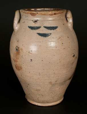 3 Gal. Stoneware Jar w/ Impressed Decoration att. Frederick Carpenter, Boston, MA