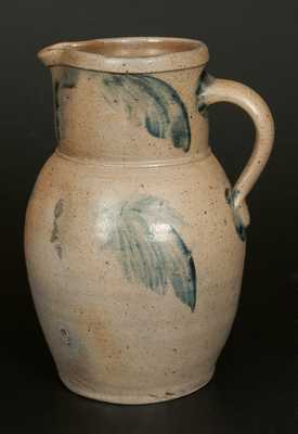 1 Gal. Baltimore Stoneware Pitcher with Brushed Leaf Decoration, Baltimore, circa 1870