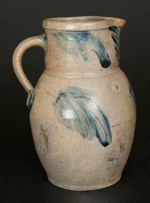 1 Gal. Baltimore Stoneware Pitcher with Brushed Leaf Decoration, Baltimore, circa 1870