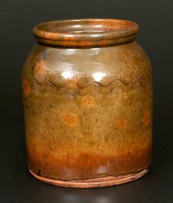 Lead-Glazed Redware Jar, possibly Gonic, NH