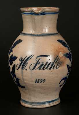 Rare NJ Stoneware Presentation Pitcher Inscribed