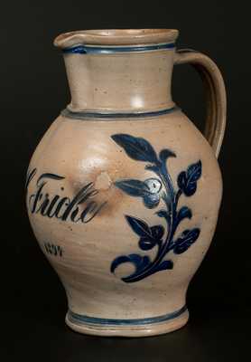 Rare NJ Stoneware Presentation Pitcher Inscribed