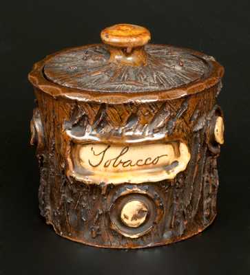 Redware Lidded Rusticware Tobacco Jar