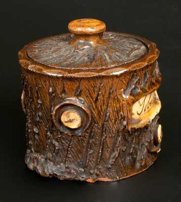 Redware Lidded Rusticware Tobacco Jar