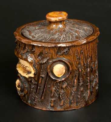 Redware Lidded Rusticware Tobacco Jar