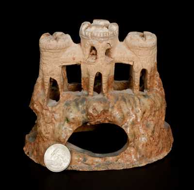 Small Stoneware Aquarium Castle, Midwestern, circa 1890