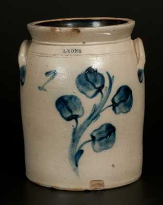 LYONS New York 1 Gal. Stoneware Jar with Floral Decoration