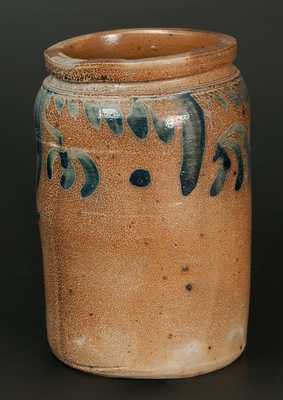 1 Gal. Stoneware Jar with Hanging Tulip Decoration, Mid-Atlantic origin, mid 19th century