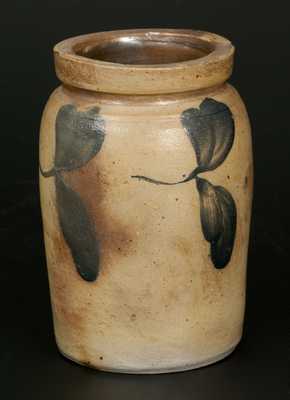 1/4 Gal. Stoneware Jar with Cobalt Decoration, att. Richard Remmey, Philadelphia, PA, circa 1865