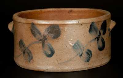 1 Gal. P. HERRMANN (Baltimore) Stoneware Cake Crock with Clover Decoration
