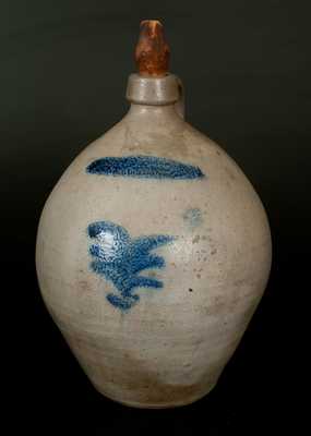 THOMAS D. CHOLLAR / CORTLAND Ovoid Stoneware Jug with Cobalt Decoration